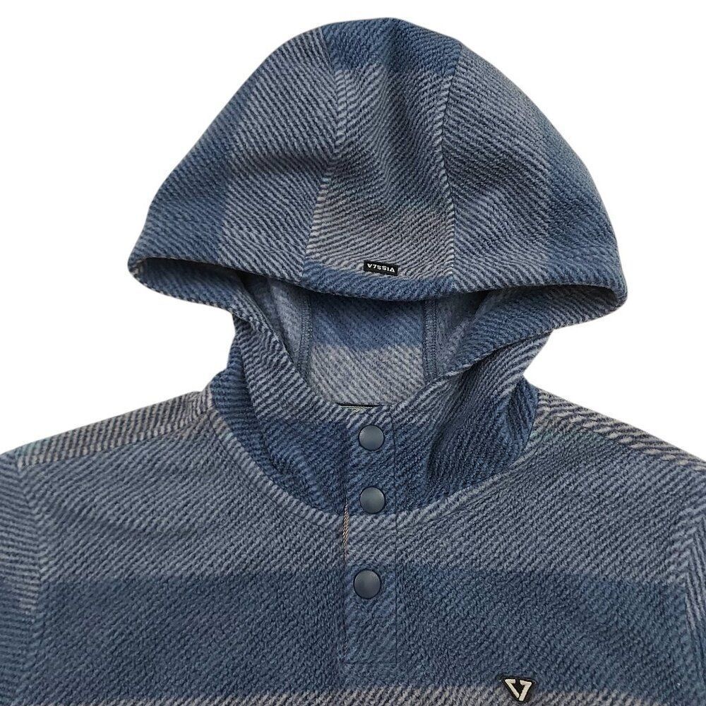 Vissla Hoodie Boys Large 12 Blue Fleece Striped Cozy Comfy Warm Travel Outdoor - Picture 3 of 12